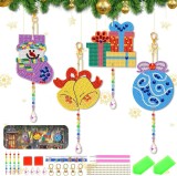 Set de 4 creatii cu diamante Tuibeidamai, plastic/rasina, multicolor, 27 cm