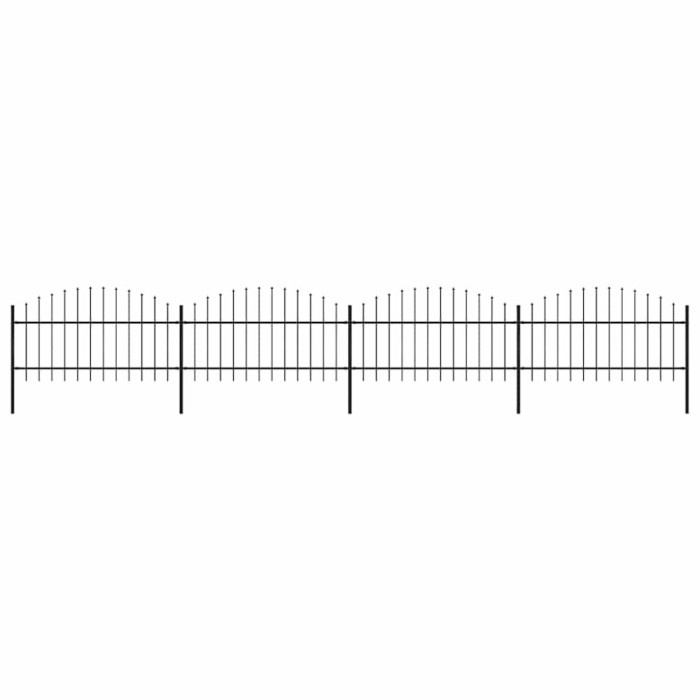 vidaXL Gard de grădină cu v&acirc;rf tip suliță din oțel 714,5x125 cm, negru 277724