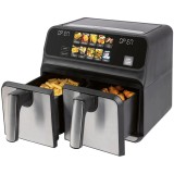 Friteuza dubla cu aer cald Proficook, PC-FR1287H, fara ulei, capacitate 8 litri, 9 programe automate, temperatura ajustabila individual 50-200&deg;C, inca