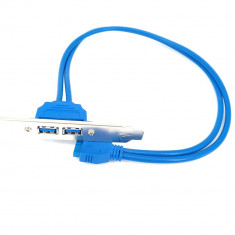 Cablu adaptor USB 3.0, 20 pin intern la 2 USB 3.0 panou spate