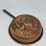 Tigaie Decorativa Cupru Bronz Vintage Frantuzeasca, Diametru 18cm, Lungime 34cm