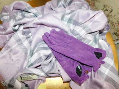 Esarfa noua superba, casmir etichete atasate, manusi noi nubuk cadou foto