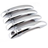 Set ornamente cromate din otel pentru manere usi, compatibile Audi A4 B8 (2007 -2015), 4 bucati