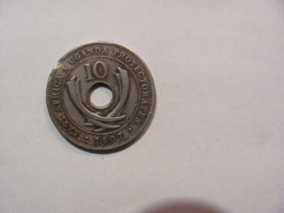 CY - 10 cents centi 1907 / East Africa Uganda / Rege Edward VII / raruta foto