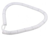 Cablu Spiralat 5x0,22mm&sup2; PUR Alb 0,8m-3,2m