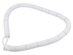 Cablu Spiralat 5x0,22mm&sup2; PUR Alb 0,8m-3,2m