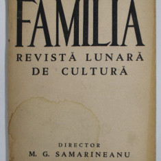 FAMILIA , REVISTA LUNARA DE CULTURA , ANUL 76 , SERIA IV , NR. 11 - 12 , NOIEMBRIE - DECEMBRIE , 1941