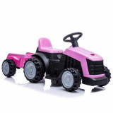 Tractor electric cu remorca pentru copii TR1908T roz, Diverse