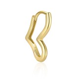 Cumpara ieftin Cercel Huggie din Argint 925 Placat cu Aur , Forma de Inima Minimalista