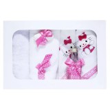 Cumpara ieftin Trusou Botez cu 7 piese - Hello Kitty brodata - ALB - ROZ -TB72