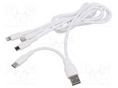 Cablu USB 2.0 nichelat 1.2m alb 10W AKYGA foto