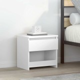 VidaXL Noptiere, 2 buc., alb extralucios, 40x30x39 cm, lemn prelucrat