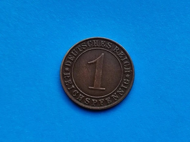 1 Pfennig 1929 lit. A -Germania-stare buna-patina