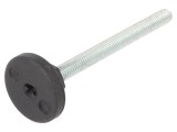 Picioruș rigid ELESA GANTER LX.60-SW24-M12X96-S cu slot &icirc;n cruce și ax