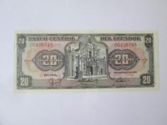 Ecuador 20 Sucres 1988 UNC foto