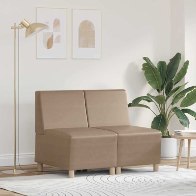 Unitate Sofa Modulară Fără Brațe 2 pcs Cappuccino foto