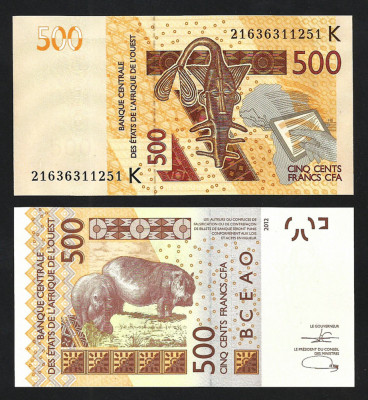 !!! STATELE VEST-AFRICANE , SENEGAL - 500 FRANCI 2021 - P 719 K j - UNC foto