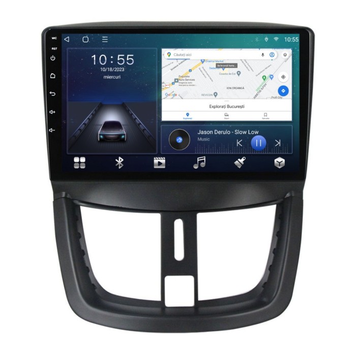 Navigatie dedicata cu Android Peugeot 207 2006 - 2015, 2GB RAM, Radio GPS Dual