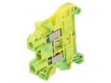 Conector de &Icirc;mbinare Șine 0,14-4mm2 1 Pista 2 Borne Galben-Verde