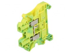 Conector de &Icirc;mbinare Șine 0,14-4mm2 1 Pista 2 Borne Galben-Verde