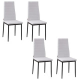 Set 4 scaune bucatarie/living, Tomlo, poliester, metal, alb si negru, 41x50x97 cm GartenVIP DiyLine, ART