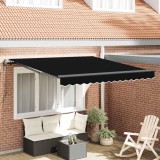 vidaXL Cortina Retractabilă Negru 350 x 250 cm Țesătură și Aluminiu 3330327