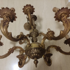 Antic candelabru din bronz masiv in stil Rococo cu 9 brațe