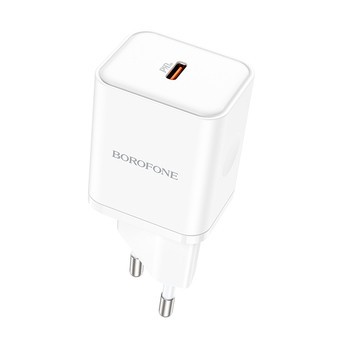 INCARCATOR retea Borofone &amp;quot;BN6&amp;quot;, Quick Charge 20W, 1 x USB Type-C, alb &amp;quot;6974443384291&amp;quot; (timbru verde 0.18 lei) foto