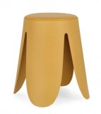 Taburet piele ecologica galbena Imogen 37x47 cm