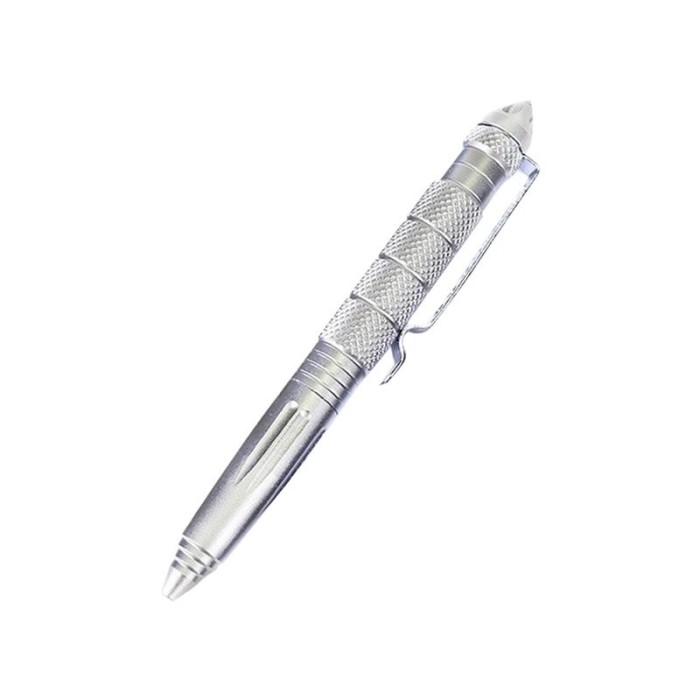 Pix Tactic Multifunctional ideal pentru Autoaparare, Instrument de Scris si Spargere Geam in caz de Urgenta, Metalic, Agintiu, MyStyle&reg;