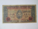 Cumpara ieftin Rara! Vietnam 50 Dong 1947 bancnota uzata,vedeti imaginile