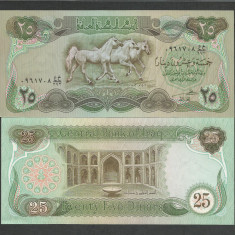 IRAK IRAQ 25 DINARI DINARS 1982 UNC [1] P- 72a.2 , necirculata