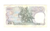 Bancnota Thailanda 20 baht 1981, circulata, stare buna
