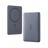 Baterie Externa Wireless Baseus PicoGo AM41, 5000mAh, 20W, PD + FQI, 1 x QI - 1 x USB-C, Gri P1007680C813-00