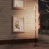 VidaXL Copac cu flori de cireș cu LED, 368 LED-uri alb calde, 300 cm