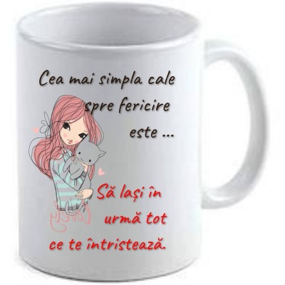 Cana alba personalizata &amp;quot;Calea spre fericire&amp;quot;, INOVATIX&amp;reg;. 330ml foto