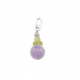 Pandantiv cristale naturale ametist lavanda si peridot a fatetat cu argint 925, Stonemania Bijou