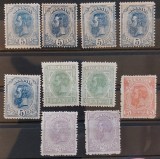 Romania 1893/98 - Deparaiate Carol l,Spic de grau,filigran PR