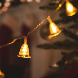 Șir de lumină cu LED - clopot - 20 de LED-uri - 2,3 metri - alb cald - 3 x AA, Family Pound