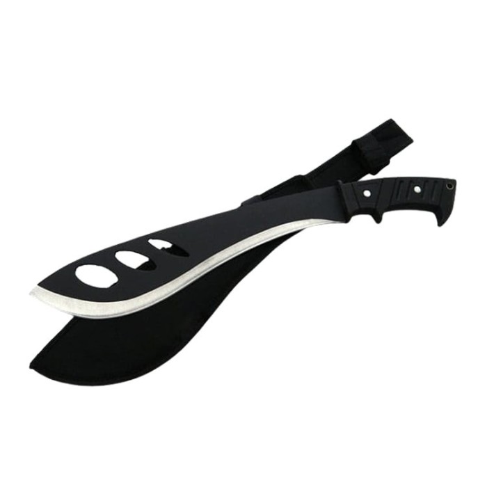 Maceta de vanatoare DEPOX&reg;, Last Resort, 42.5 cm, otel inoxidabil, negru, teaca inclusa