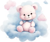 Sticker decorativ, Ursulet, Albastru, 69 cm, 8380ST-8