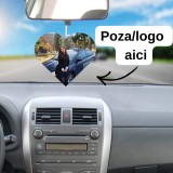 Odorizant auto personalizat fata-verso cu poza, text sau logo + parfum 10ml , forma dreptunghi sau inima