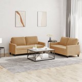 VidaXL Set de canapele cu perne, 2 piese, maro, catifea