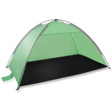 Cort plaja XXL semi-inchis cu protectie UV, podea izolanta, 210x120x112 cm, verde Household NewTrend