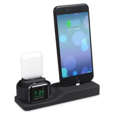 Incarcator 3 in 1 Tip Suport Dock iPhone Ceas Apple Casti Apple AirPods Negru foto