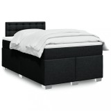 VidaXL Pat box spring cu saltea, negru, 120x200 cm, textil 3285871