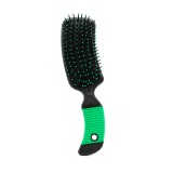 Perie de par, curbata, 8585, negru/verde