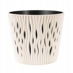 Ghiveci decorativ de flori, rotund, crem, 7.9 L, 26.2x22.2 cm, Sandy Round foto