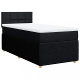 Cumpara ieftin Pat box spring cu saltea, negru, 90x190 cm, textil