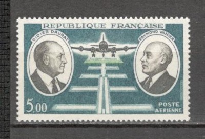 Franta.1971 Posta aeriana:A.Aurat si R.Vanier-pionieri ai aviatiei SF.668 foto